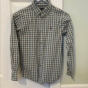 Boys medium Ariat button down plaid shirt like new
